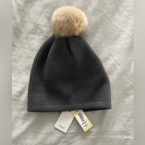 Wilfred Beanie with Pompom in Charcoal - NEW